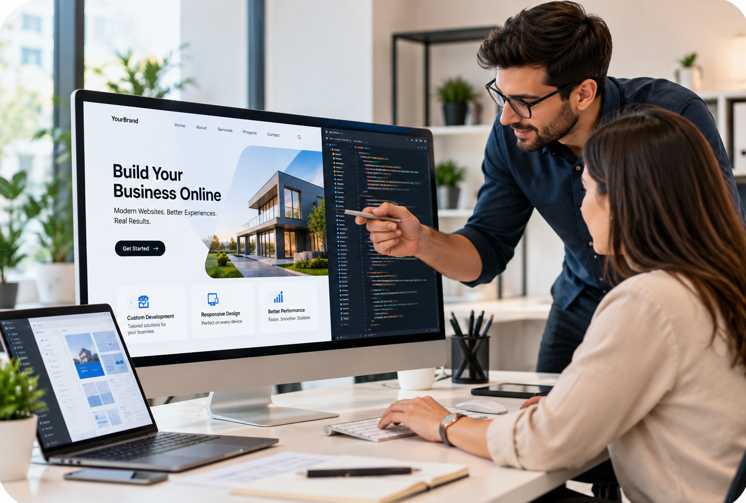 We Design, Build, And <br>
Improve <span>Powerful Websites</span>